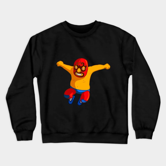 Mexican Wrestling Crewneck Sweatshirt by Designs By David Bannister 